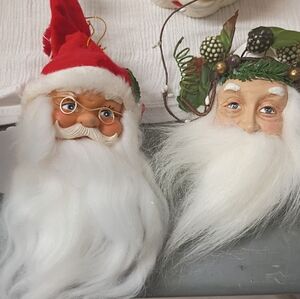 Vintage Santa Head Ornaments